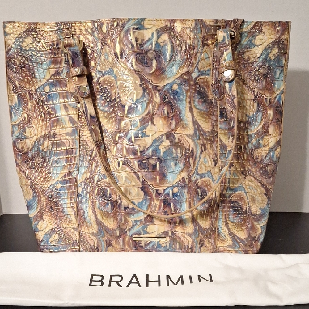 Brahmin Multicolor Embossed Tote Bag